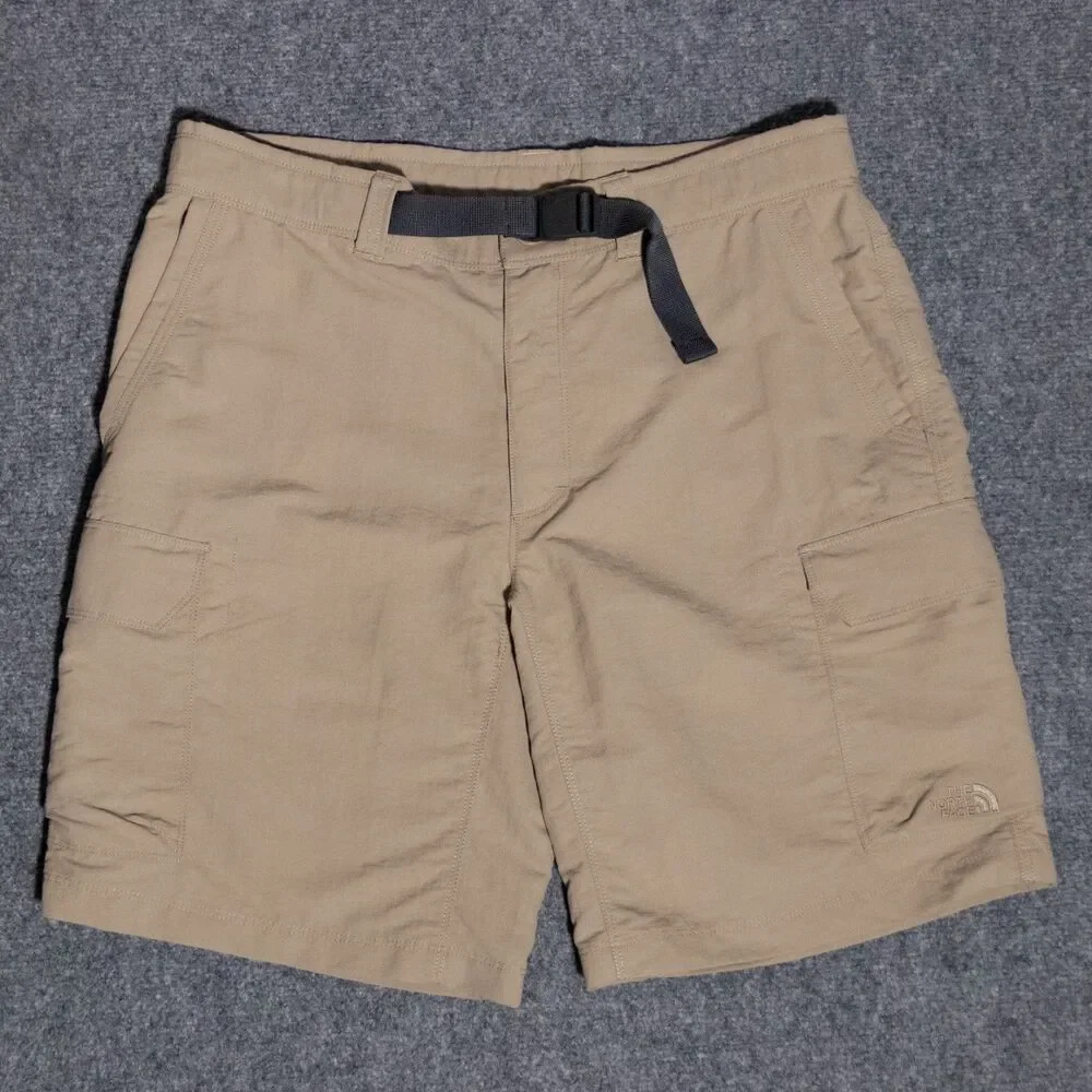 The North Face Paramount II Khaki Nylon Belted Cargo Shorts Men's 34 Outdoors